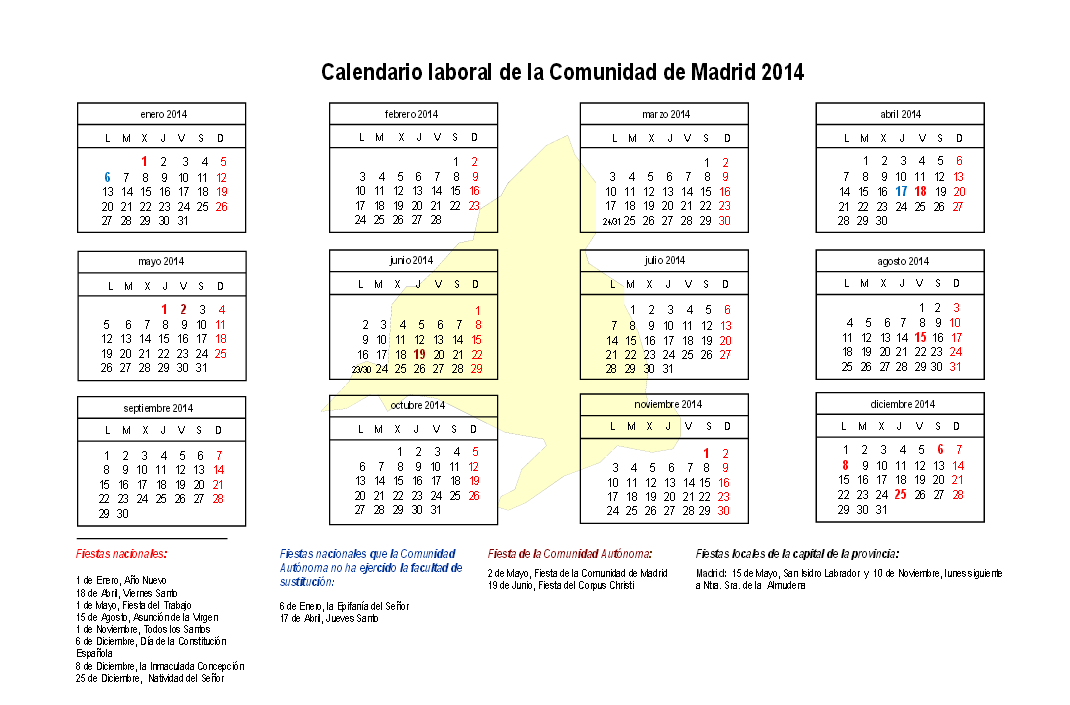 Calendario laboral madrid 2014