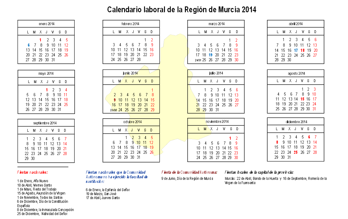 Calendario laboral murcia 2014