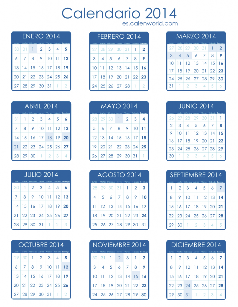 Calendario de feriados en Brasil 2014