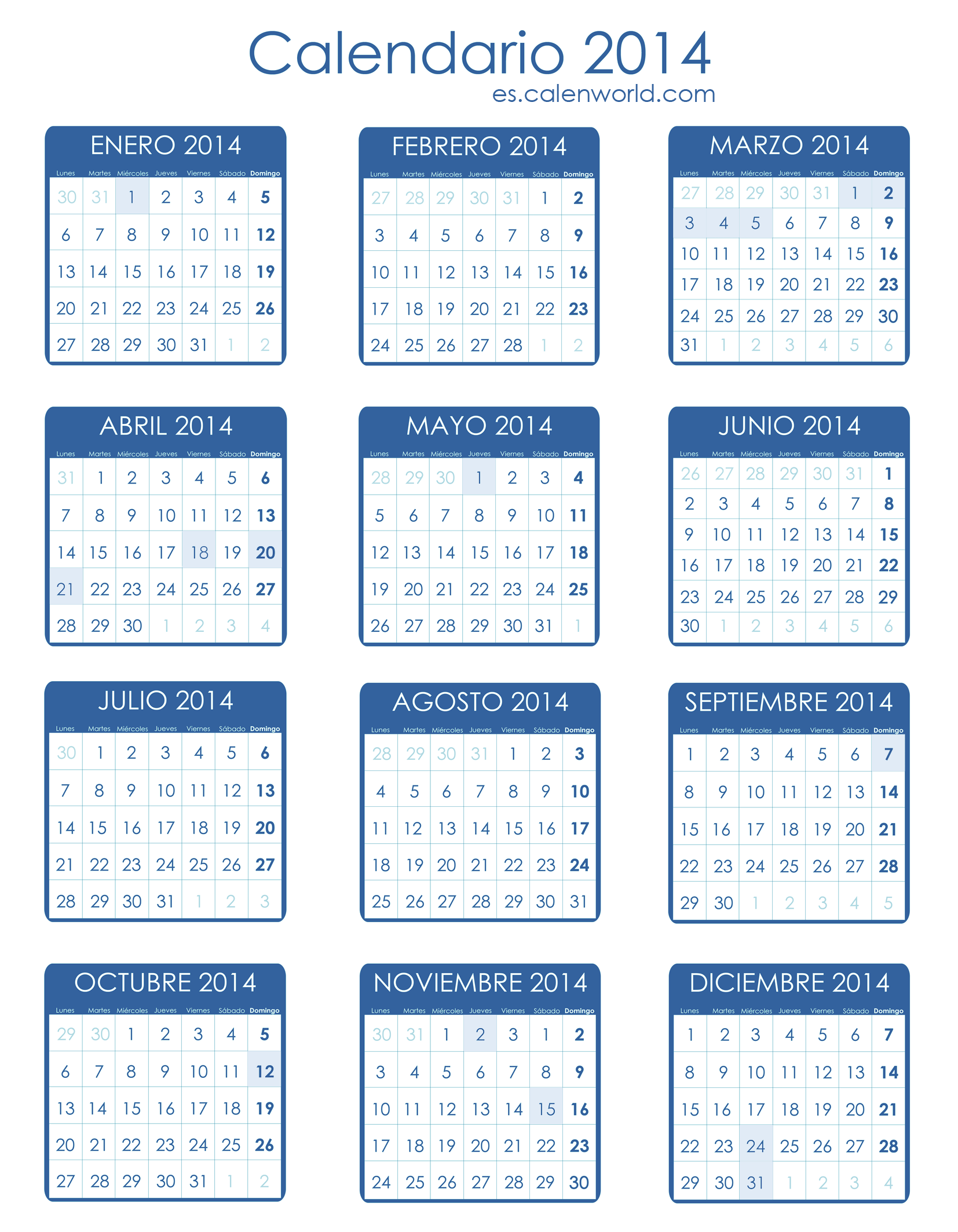 Calendario de feriados en Brasil 2014