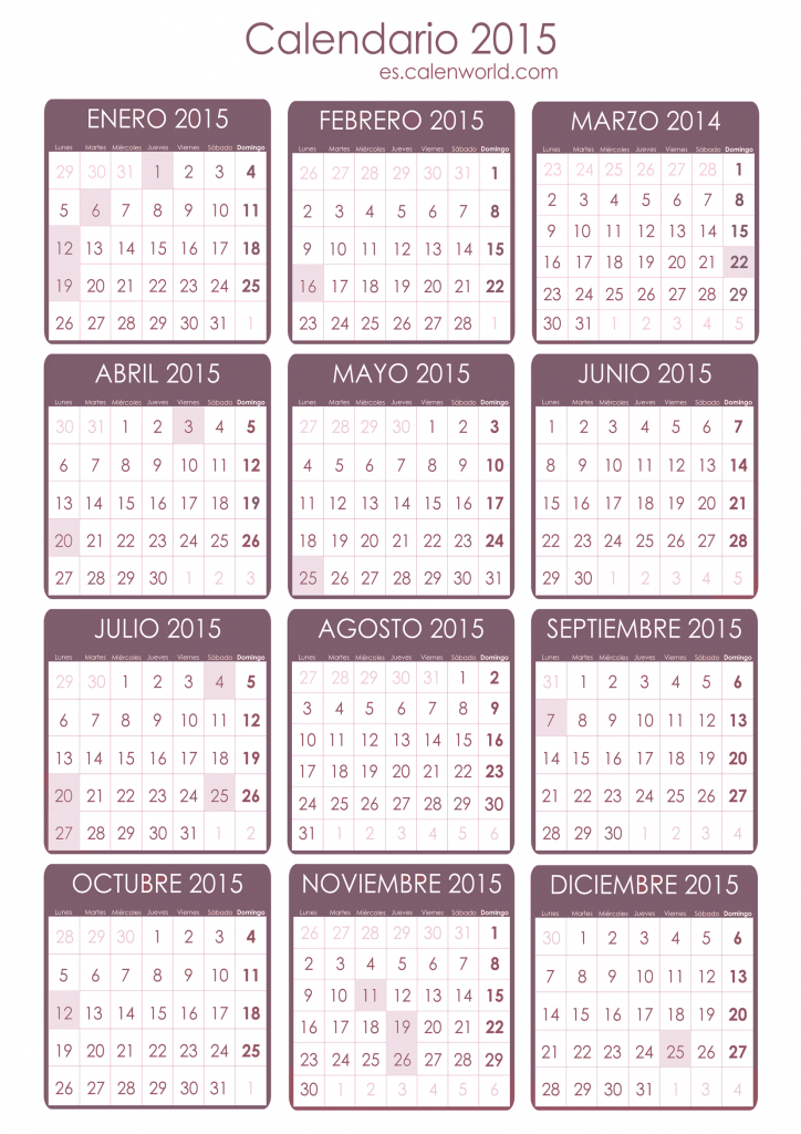 Calendario feriados Puerto Rico 2015