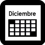 Calendario por meses diciembre