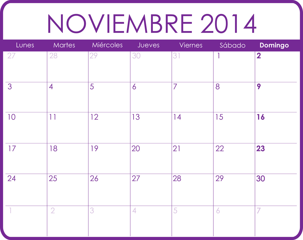 Calendario Noviembre 2014