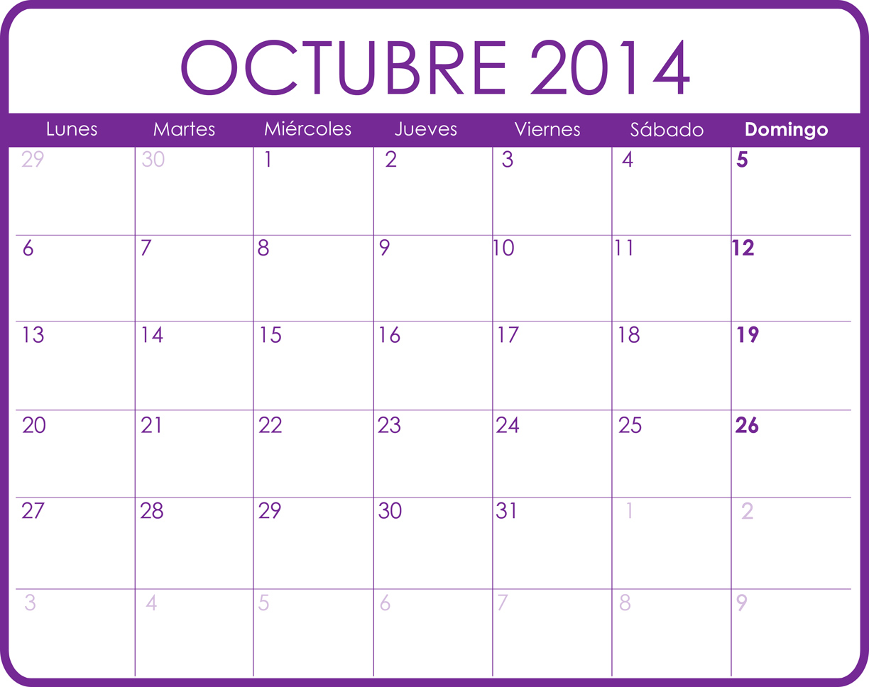 Calendario Octubre 2014