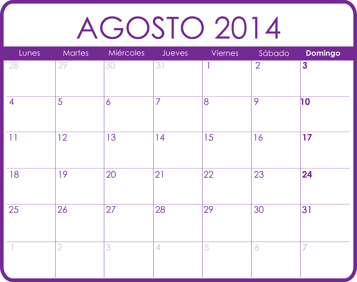 Calendario Agosto 2014
